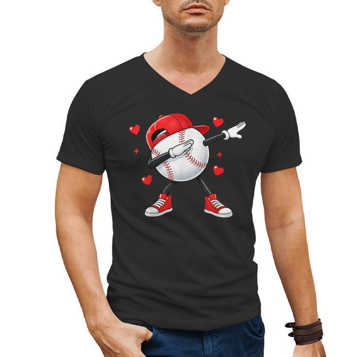 Boys Valentines Baseball Men's V-Neck T-Shirt