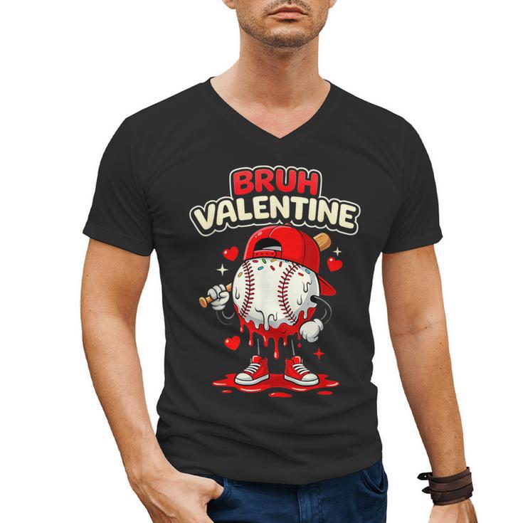 Bruh Valentine Baseball Drip Icecream Apparel Men Youth Boys Men's V-Neck T-Shirt