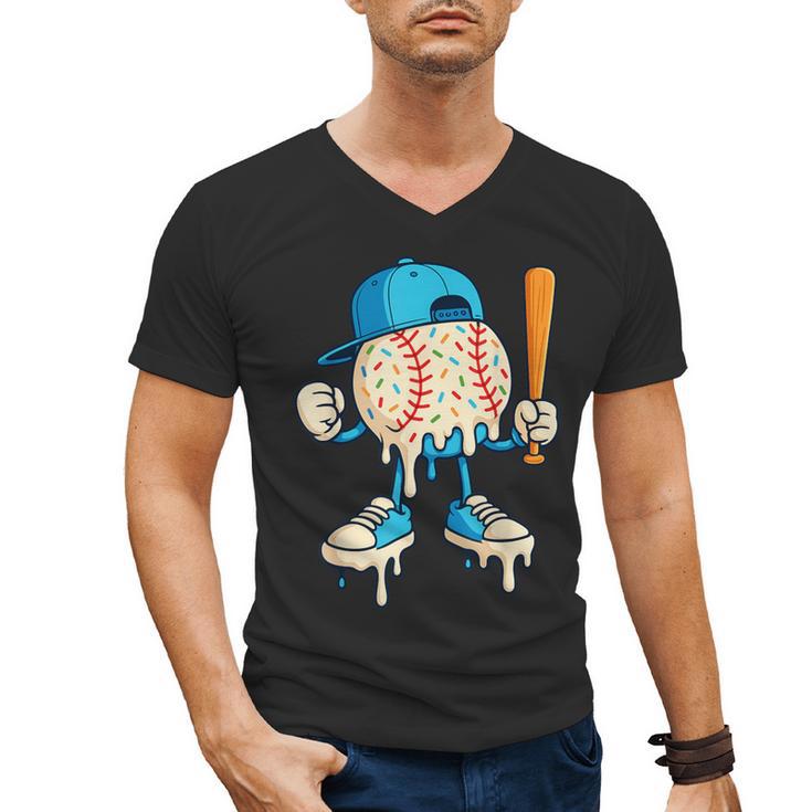 Cool Drip Baseball Shirt Youth Baseball Drip Men's V-Neck T-Shirt