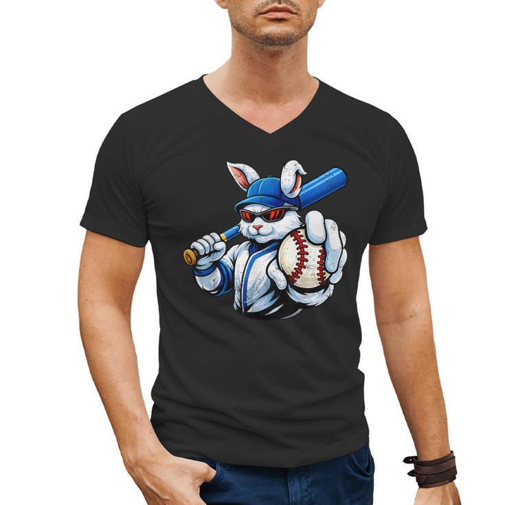 Cool Rabbit Baseball Easter Men Boy Toddler Kid Men's V-Neck T-Shirt