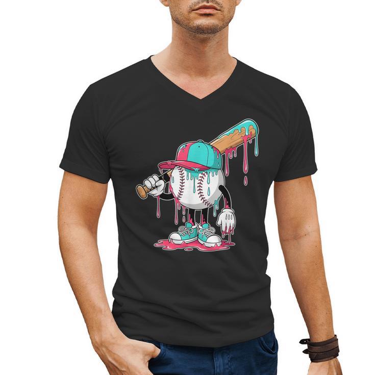 Drip Baseball For Boys Ice Cream Drip Youth Boys Sprinkles Men's V-Neck T-Shirt
