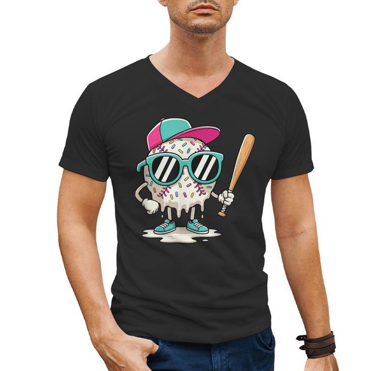 Dripping Baseball Baseball Lover Player Baseballer Men's V-Neck T-Shirt