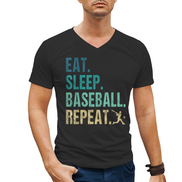 Eat Sleep Baseball Repeat Baseball Player Baseball Men's V-Neck T-Shirt