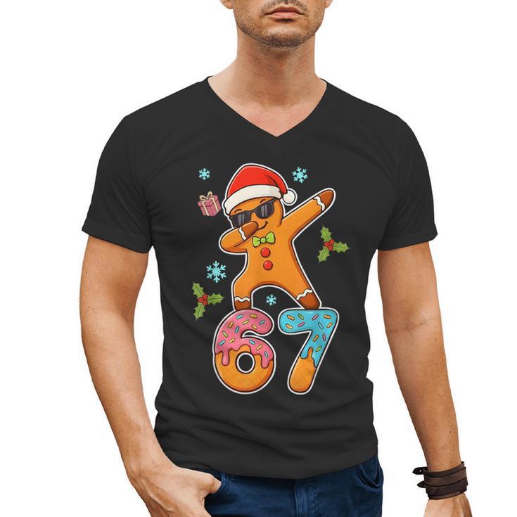 Gingerbread Six Seven 67 Ice Cream Drip Baseball Men's V-Neck T-Shirt