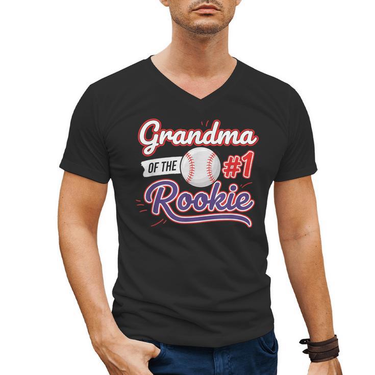 Grandparent Grandma Of The 1 Rookie Baseball Men's V-Neck T-Shirt