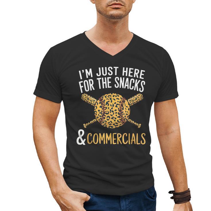 I'm Just Here For The Snacks And Commercials Baseball Men's V-Neck T-Shirt