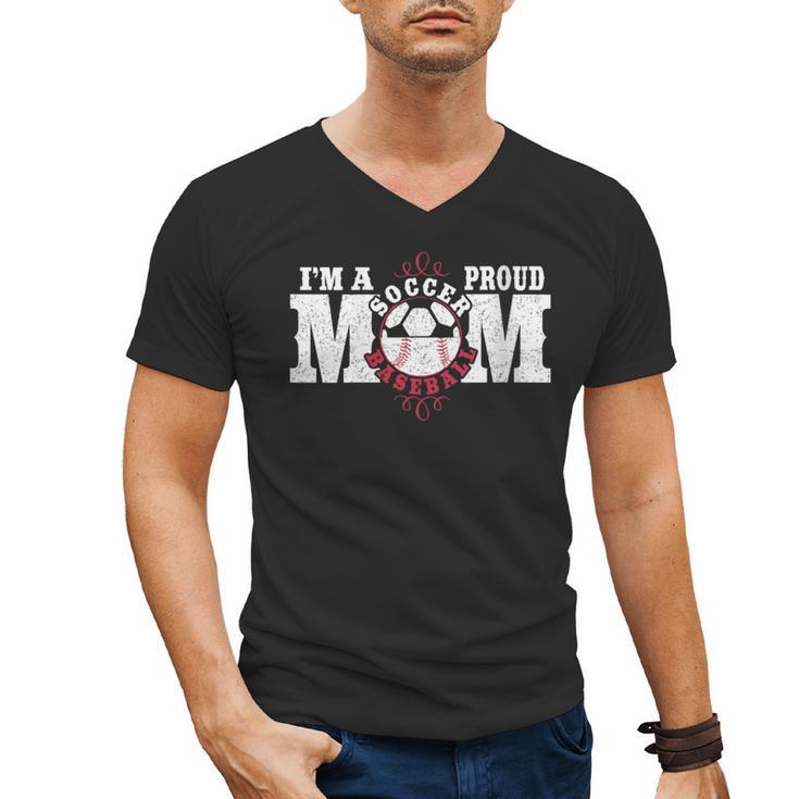 I'm a Proud Soccer Baseball Mom Men's V-Neck T-Shirt
