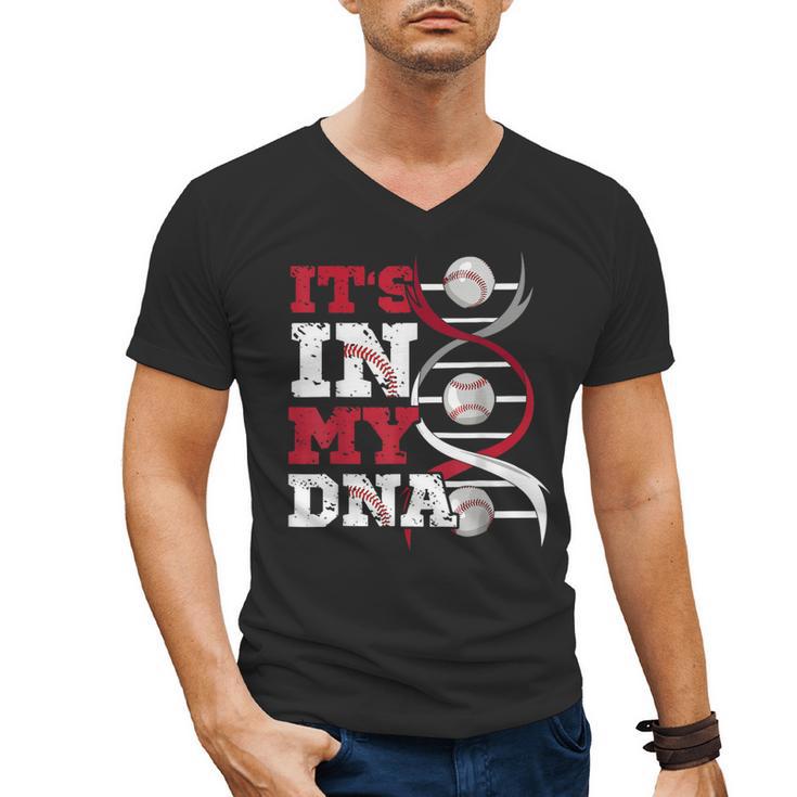 ITS In My DNA Baseball Sport Player Saying Baseball Fan Men's V-Neck T-Shirt