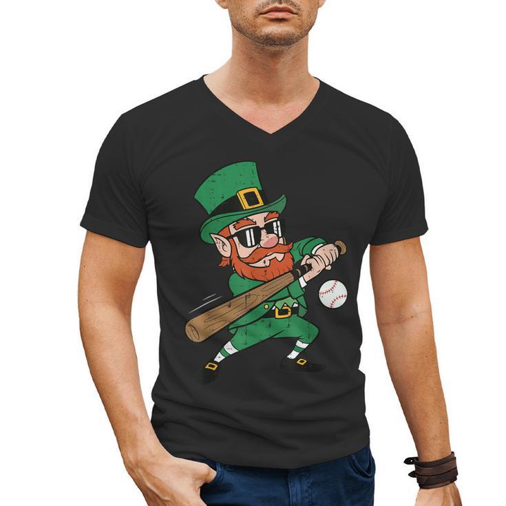 Leprechaun Baseball St Patricks Day Saint Pattys Men Boys Men's V-Neck T-Shirt
