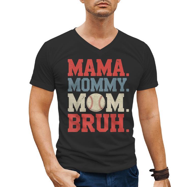 Mama Mommy Mom Bruh Baseball For Women Grandma Mother's Day Men's V-Neck T-Shirt