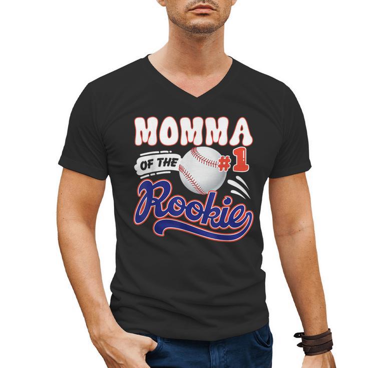 Momma Rookie Of Year 1st Birthday Baseball Theme Matching Men's V-Neck T-Shirt