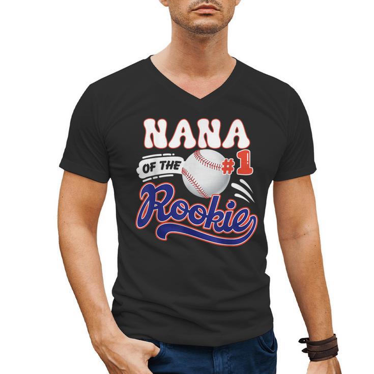 Nana Rookie Of Year 1st Birthday Baseball Theme Matching Men's V-Neck T-Shirt