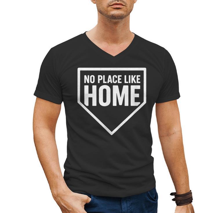 No Place Like Home Baseball Home Plate Men's V-Neck T-Shirt
