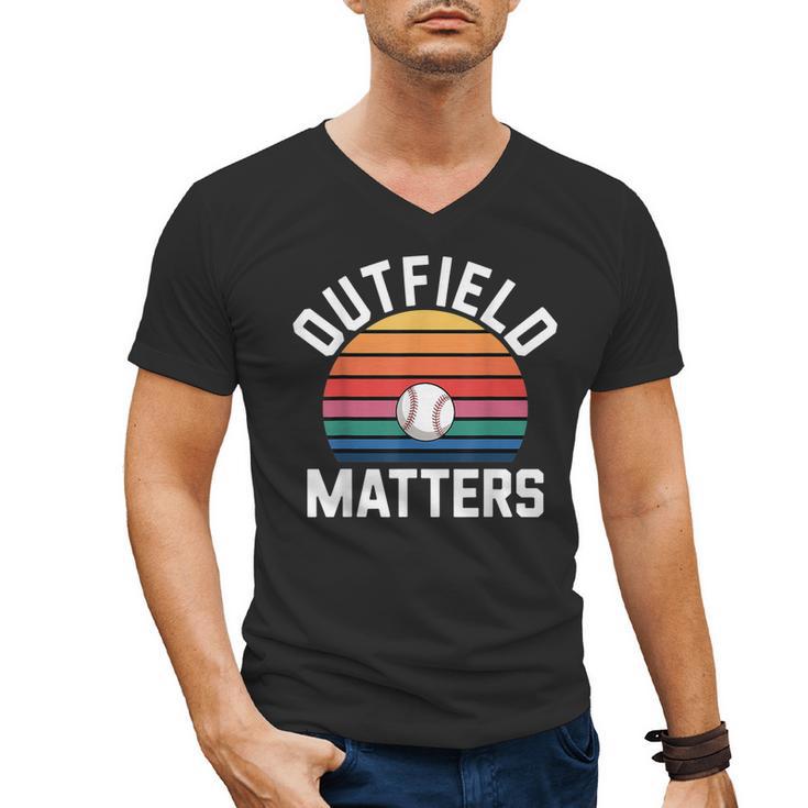 Outfield Matters Baseball Outfielder Athlete Sports Men's V-Neck T-Shirt