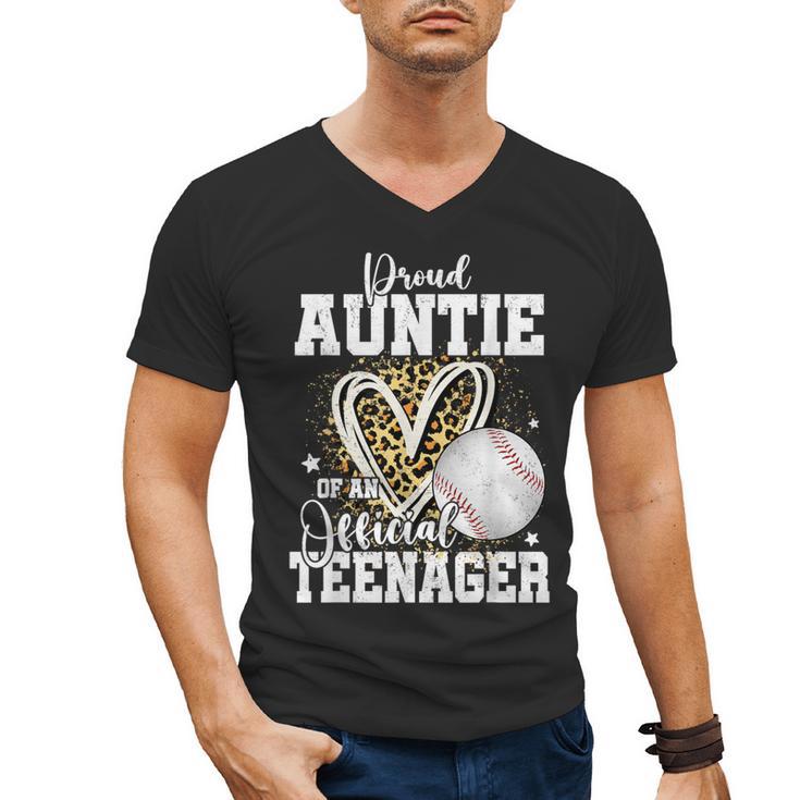 Proud Auntie Of An Official Teenager 13th Birthday Baseball Men's V-Neck T-Shirt