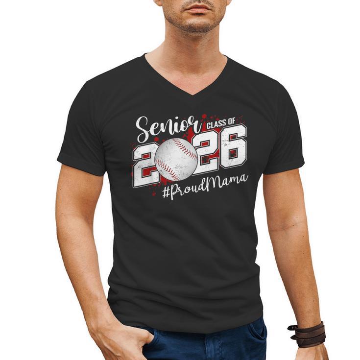 Proud Mama Of A 2026 Senior Baseball Graduation Mom Men's V-Neck T-Shirt