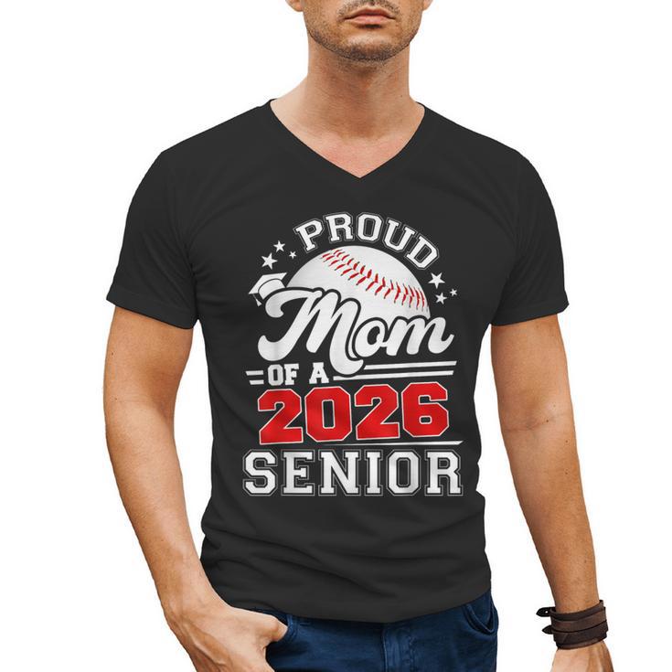 Proud Mom Of A 2026 Senior Baseball Graduation 2026 Men's V-Neck T-Shirt