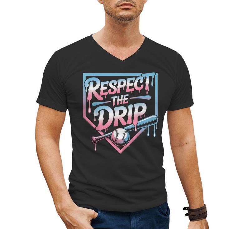 Respect The Drip Baseball Player Men's V-Neck T-Shirt