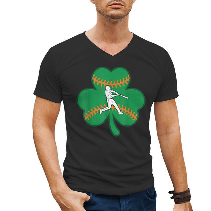 Retro Shamrock Baseball St Patricks Day Men Women Boys Girls Men's V-Neck T-Shirt