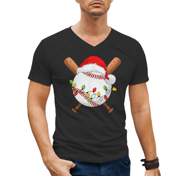 Santa Sports For Men Boys Christmas Baseball Player Men's V-Neck T-Shirt
