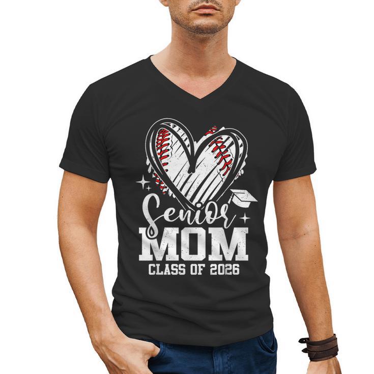 Senior Mom Class Of 2026 Baseball Graduation Heart Men's V-Neck T-Shirt