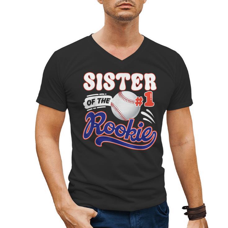 Sister Rookie Of Year 1st Birthday Baseball Theme Matching Men's V-Neck T-Shirt
