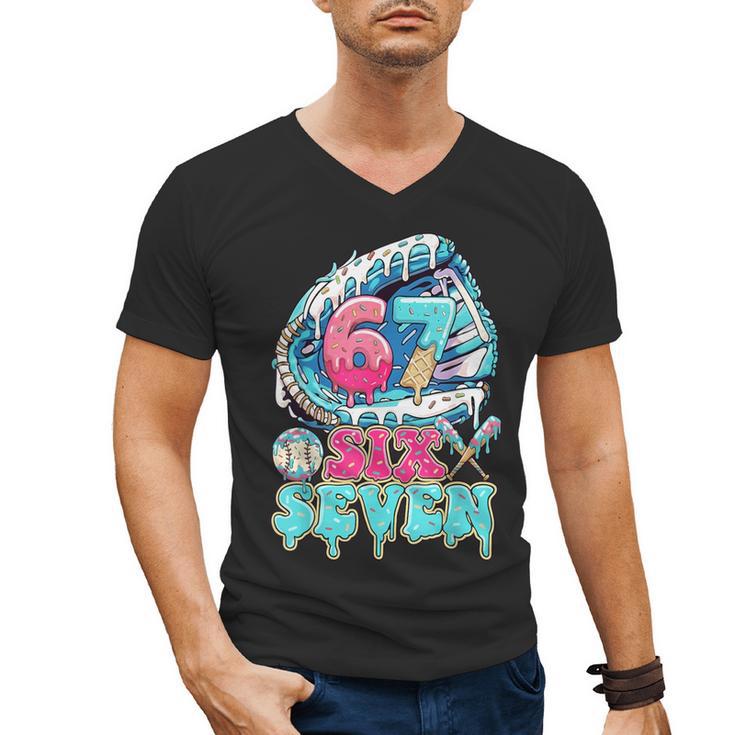 Six Seven 67 Ice Cream Drip Baseball For Boy Kids Youth Men's V-Neck T-Shirt