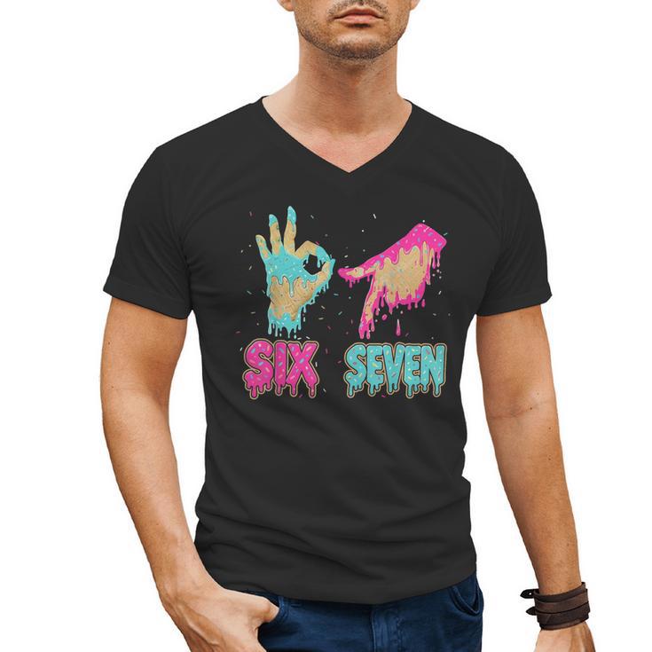 Six Seven 67 Meme Ice Cream Drip Baseball For Boy Kids Men's V-Neck T-Shirt