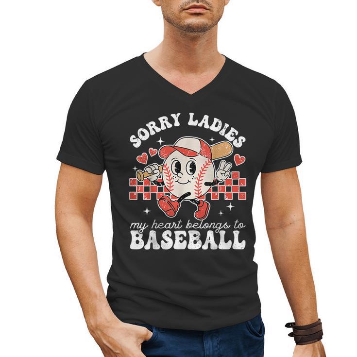 Sorry Ladies My Heart Belongs To Baseball Boy Kids Men's V-Neck T-Shirt