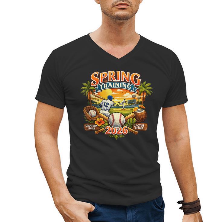 Spring Training 2026 Baseball Vintage Sunset Men's V-Neck T-Shirt