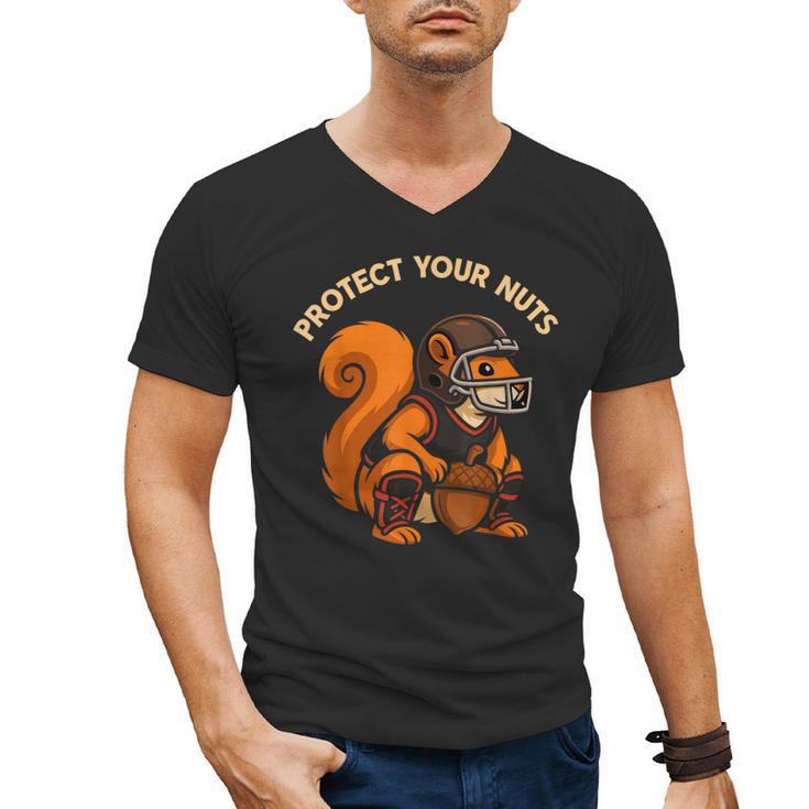 Squirell Baseball Catcher Player Joke Tee Protect Your Nuts Men's V-Neck T-Shirt