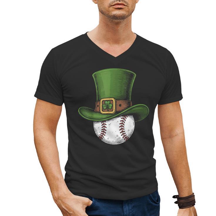 St Patricks Day Shamrock Baseball Saint Paddy's Kids Boys Men's V-Neck T-Shirt
