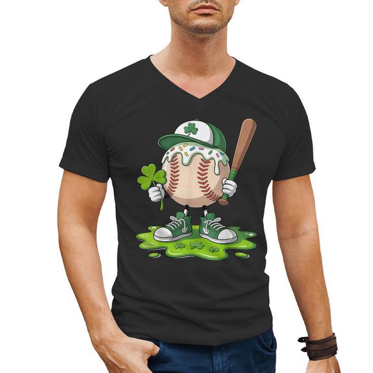 Toddler Baseball Drip Ice Cream Boys Kids St Patricks Day Men's V-Neck T-Shirt
