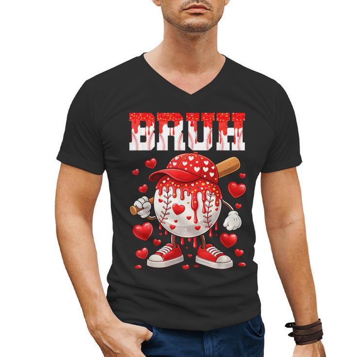 Valentines Day Baseball Drip Boys Bruh Ice Cream Toddler Kid Men's V-Neck T-Shirt Valentines Day Baseball Drip Boys Bruh Ice Cream Toddler Kid Men's V-Neck T-Shirt