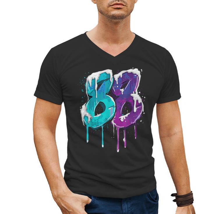 Vintage Baseball 88 Number Men's V-Neck T-Shirt