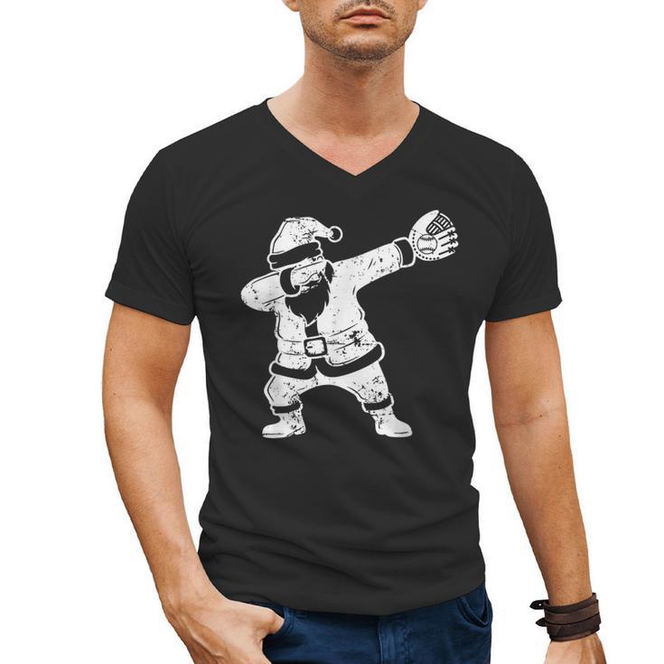 Vintage Dabbing Santa Christmas Baseball Xmas Costume Men's V-Neck T-Shirt