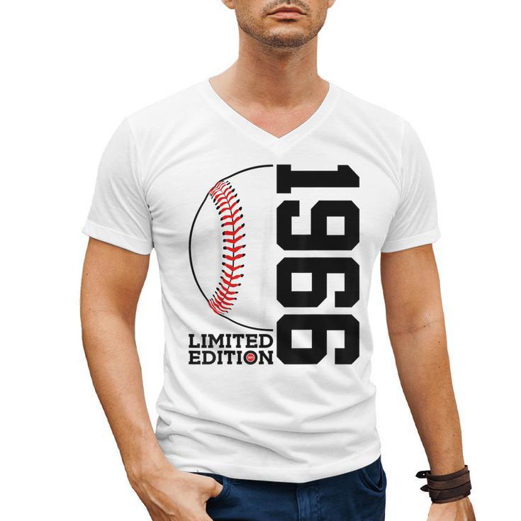 60th Birthday Baseball Limited Edition 1966 Men's V-Neck T-Shirt