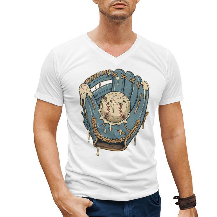 Baseball Drip Ice Cream Glove With Sprinkles And Ball Youth Premium Tri-Blend Men's V-Neck T-Shirt