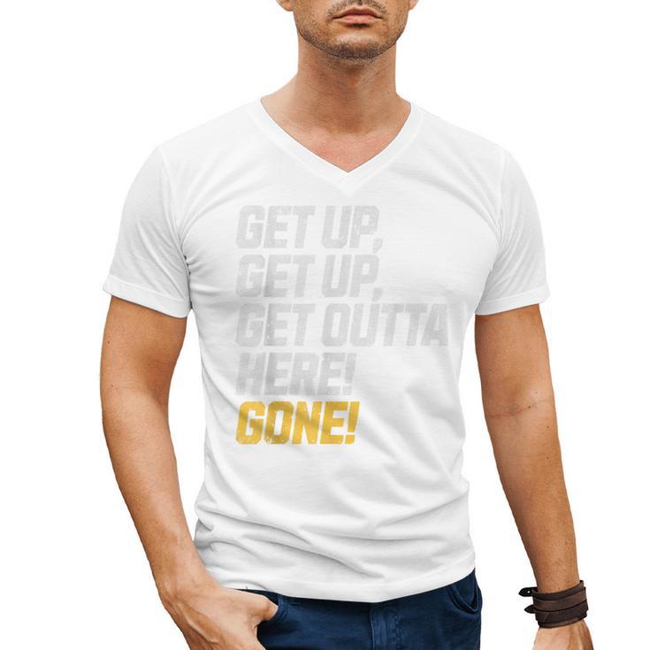 Baseball Player Get Up Get Outta Here Gone Home Run Men's V-Neck T-Shirt