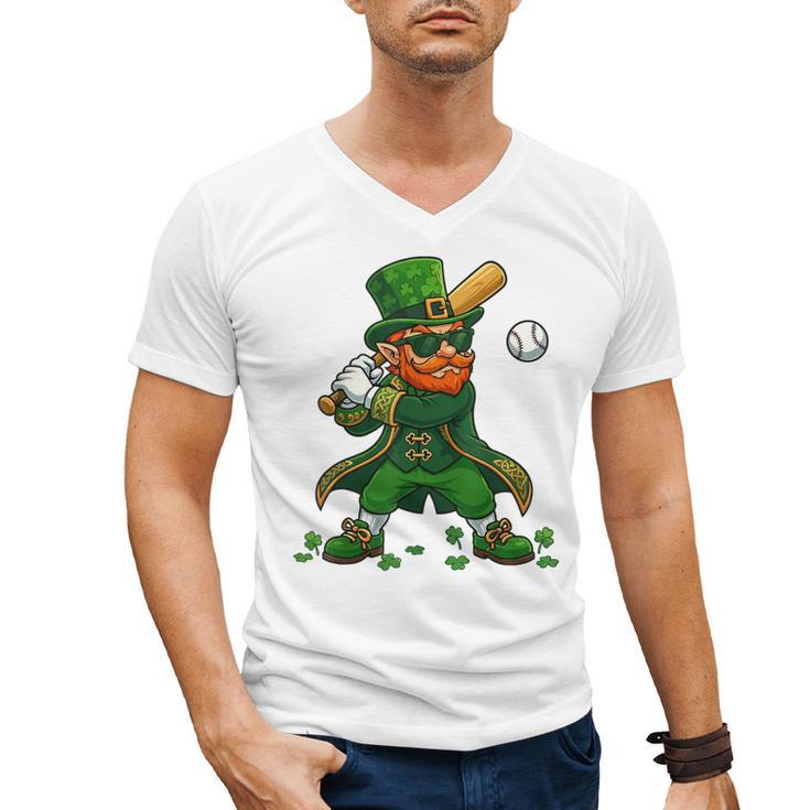 Baseball St Patricks Day Leprechaun Boys Girls Men Women Men's V-Neck T-Shirt