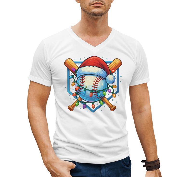 Christmas Baseball Drip For Boys Kids Ice Cream Drip Men's V-Neck T-Shirt