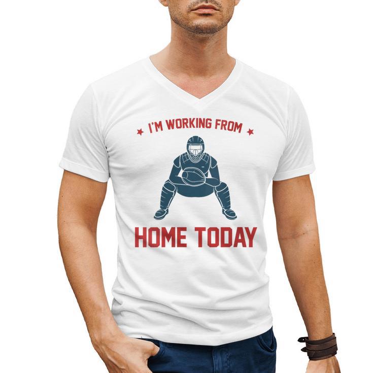 I'm Working From Home Today Baseball Lover Men Women Men's V-Neck T-Shirt