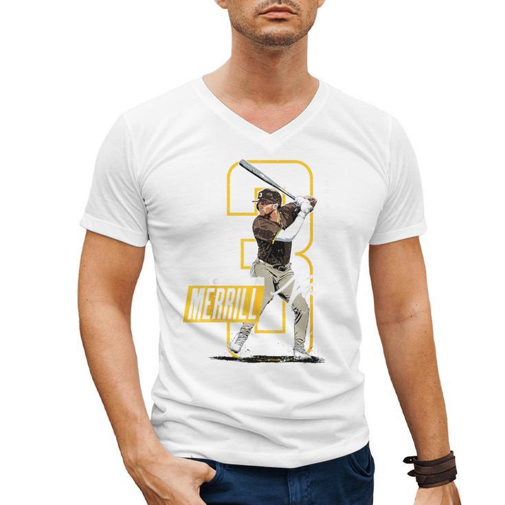 Jackson Merrill San Diego MLB Baseball Player MLBJME202M Men's V-Neck T-Shirt