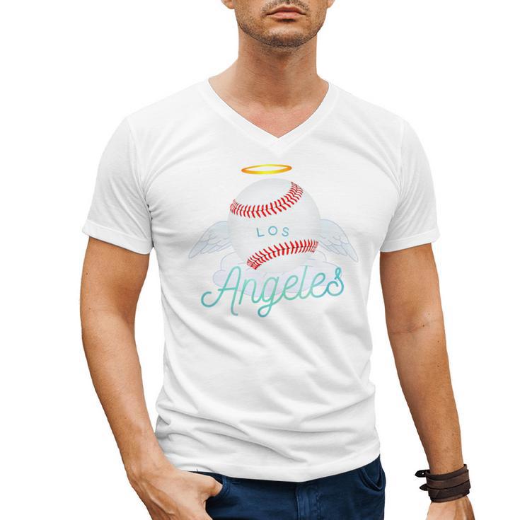 Los Angeles Angel Ball Tshirt Cool Baseball Team Premium Tri-Blend Men's V-Neck T-Shirt