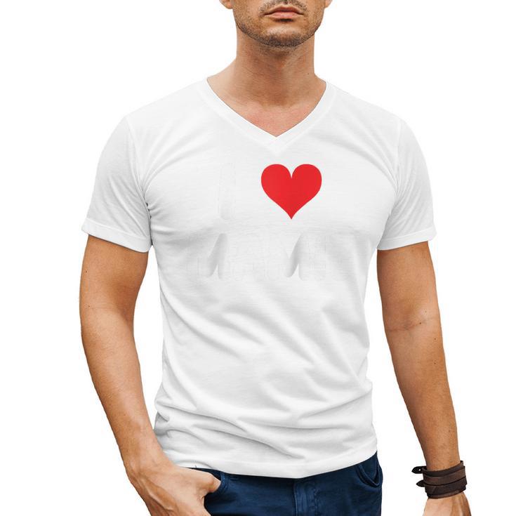 I Love Mamie Heart Grandma Grandmother Grandparent Raglan Baseball Tee Men's V-Neck T-Shirt