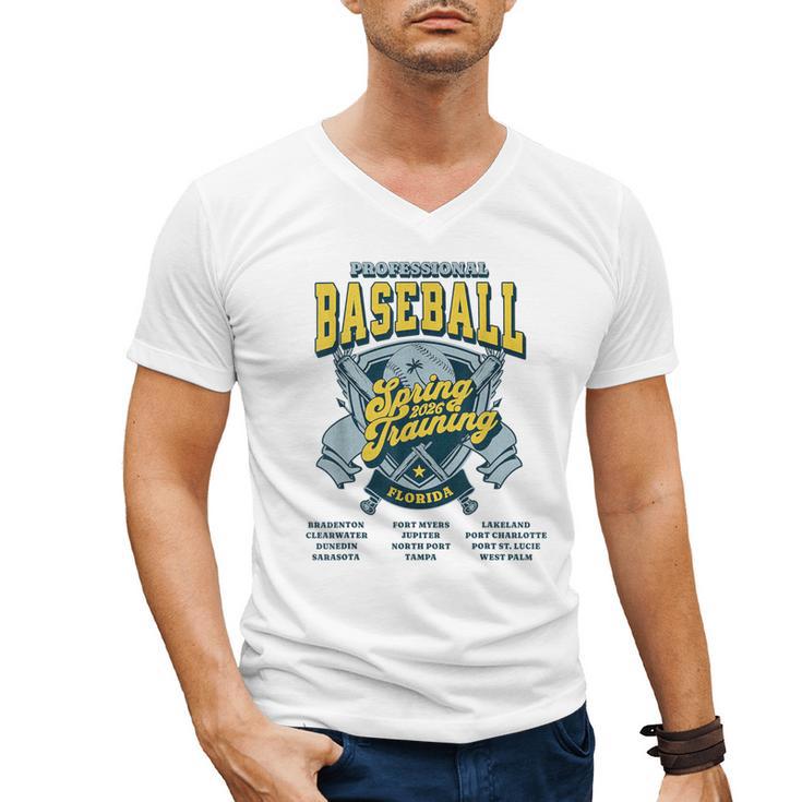 Professional Baseball Spring Training 2026 Florida Cities Men's V-Neck T-Shirt