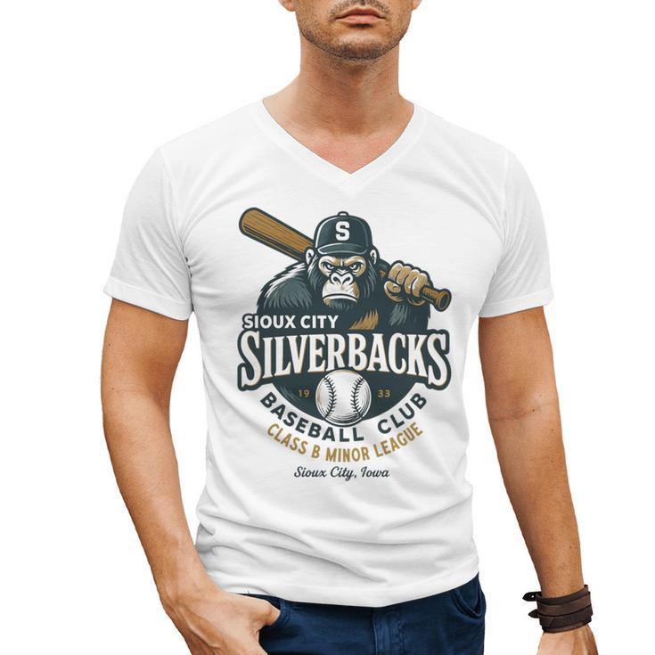 Sioux City Silverbacks Retro Minor League Baseball Men's V-Neck T-Shirt