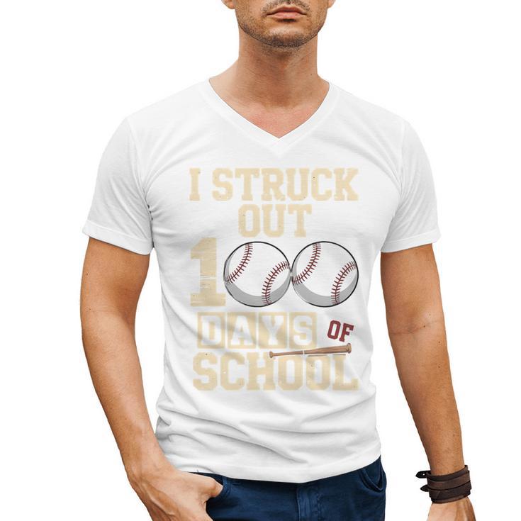 I Struck Out 100 Days Of School Baseball Fan Students Batter Premium Tri-Blend Men's V-Neck T-Shirt I Struck Out 100 Days Of School Baseball Fan Students Batter Premium Tri-Blend Men's V-Neck T-Shirt