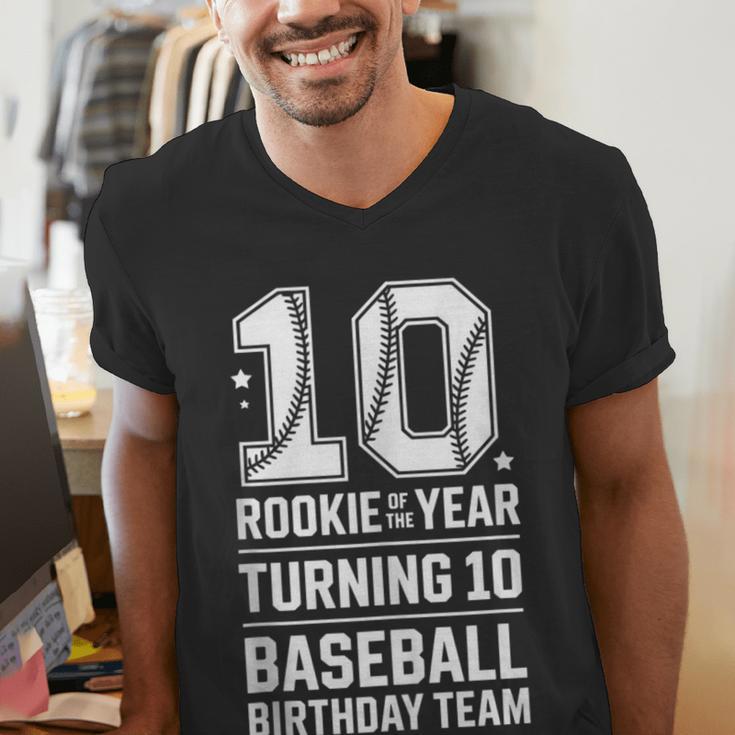 10th Birthday Rookie Of The Year Baseball Double Digit Humor Men's V-Neck T-Shirt