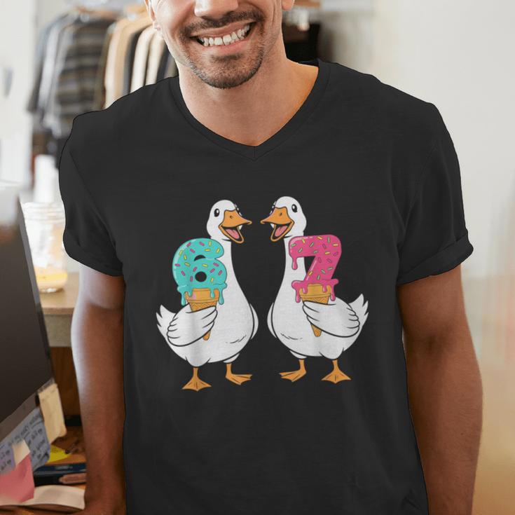 67 Baseball Ice Cream Drip Goose Six Seven Meme Men's V-Neck T-Shirt